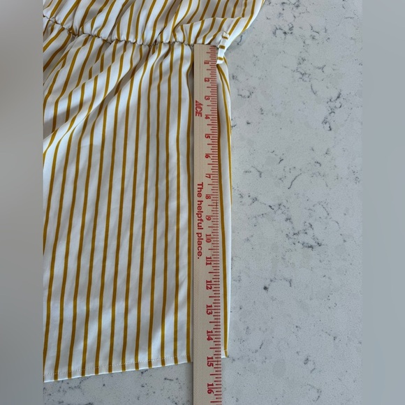 ZAFUL YELLOW WHITE STRIPE ROMPER Women’s Size Medium - Picture 9 of 11